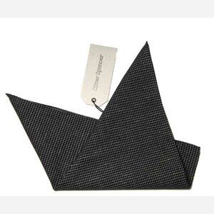 Oliver Spencer London Pocket Square Black White Grid Check Cotton Men's